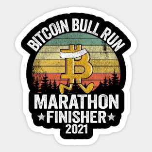 Bitcoin Bull Run Marathon Finisher 2021 BTC Gift Vintage Cryptocurrency Sticker